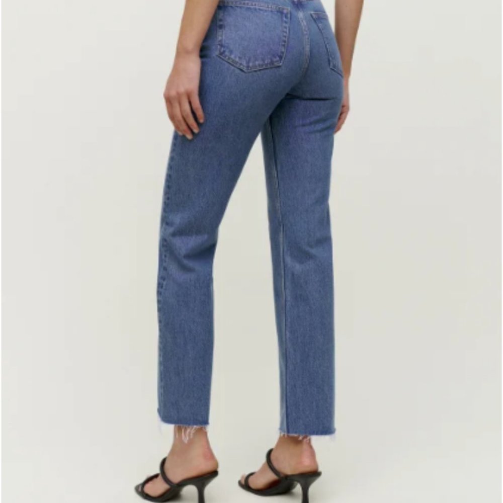 NWT Reformation Mariah Cut Off Waistband Straight Size 26